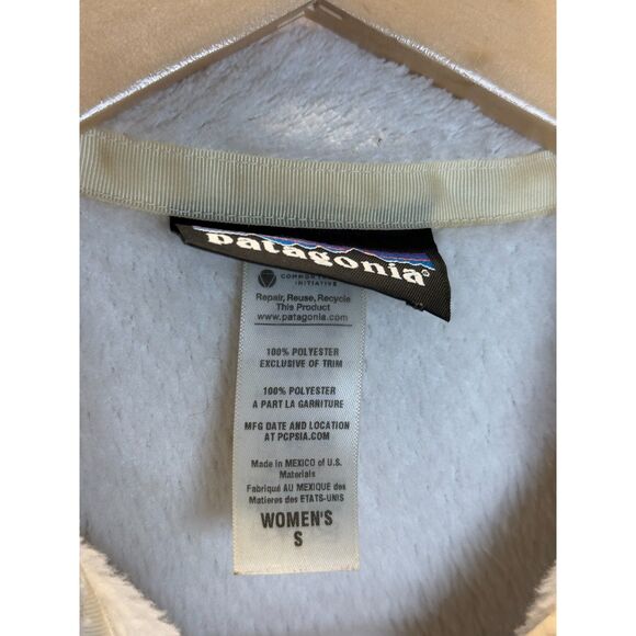 Patagonia Women's Size S White Cream Re-Tool Snap-T Fleece Pullover Jacket EUC - Picture 7 of 8